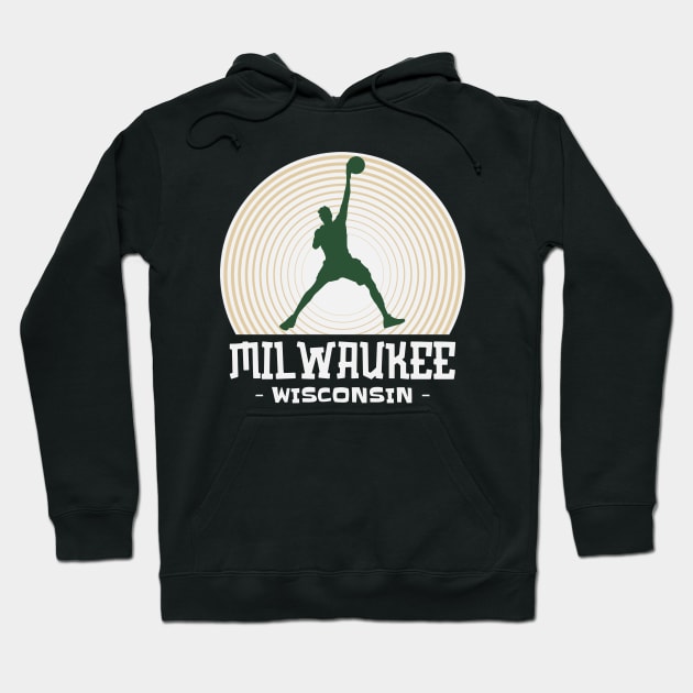 Milwaukee Wisconsin Basketball Hoodie by Etopix